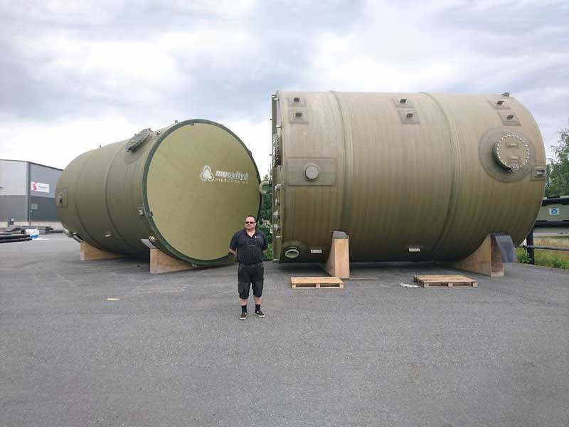 Process tanks fabric backed PP sheets